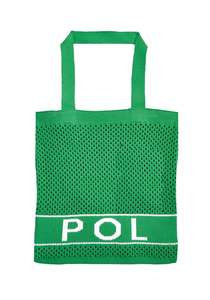 Handbags: POL KNIT TOTE GREEN