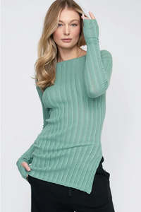 TAYLOR ROUNDED VENEER TUNIC MINERAL