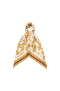 KAREN WALKER ANIMAL KINGDOM CLASSIC SILK SCARF OCHRE