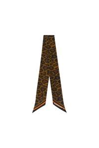 Scarves: KAREN WALKER LEOPARD SILK TWILLY TAN
