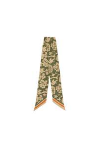 Scarves: KAREN WALKER ANIMAL KINGDOM SILK TWILLY OLIVE