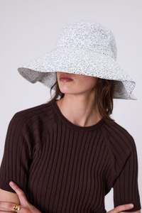 Scarves: MARLOW COASTAL BRIM HAT MEADOW PRINT