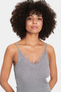 SAINT TROPEZ MAYA STRAP TOP GREY