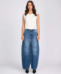 ONE TEASPOON BARREL JEANS DEEP PACIFICA BLUE