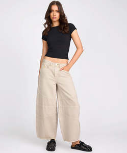 ONE TEASPOON DOVE BARREL MID WAIST JEAN STONE