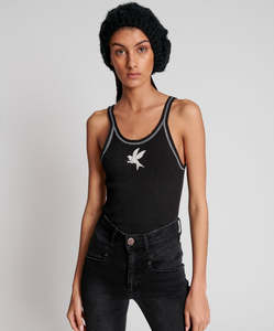 ONE TEASPOON JETT BLACK BOWER BIRD SINGLET