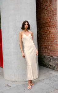 Kinney: KINNEY ROU SLIP DRESS GOLD LUSTRE