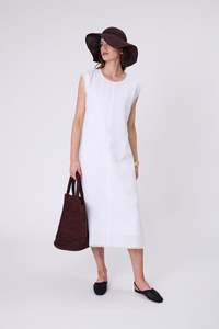 MARLOW COSTA LINEN DRESS WHITE