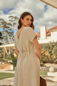 Marlow: MARLOW SEVILLE LINEN DRESS NATURAL