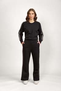 Knewe: KNEWE REBEL WIDE LEG PANT BLACK