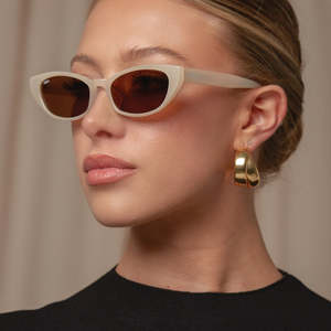 Otra Eyewear: OTRA SHONA FROSTED IVORY/BROWN