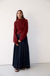MOS THE LABEL VIVIENNE KNIT JUMPER CRANBERRY