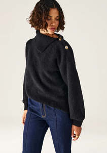 MOS THE LABEL VIVIENNE KNIT JUMPER BLACK