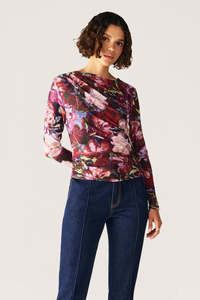 MOS THE LABEL GISELLE MESH TOP PRINT
