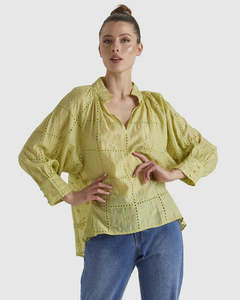Fate Becker: FATE & BECKER WHISPER TOP CHARTREUSE