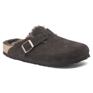 Birkenstock: BIRKENSTOCK BOSTON SUEDE SHEARLING (regular) MOCHA