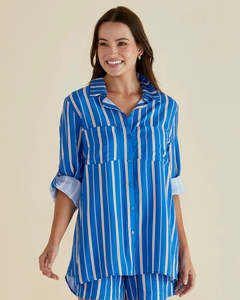 Betty Basics: BETTY BASICS MILLS SHIRT BLUE STRIPE