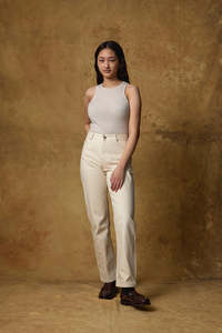 STANDARD ISSUE MERINO RIB CREW TANK ALABASTER