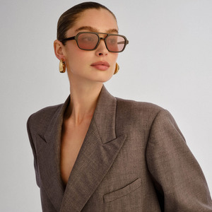 Eyewear: LUV LOU THE DUSTY DARK CHOCOLATE