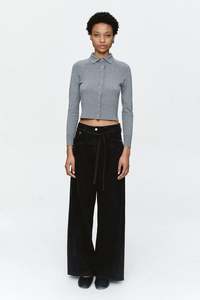 MARLE TIE CURVE SEAM JEAN BLACK