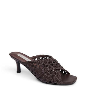 Heels: KATHRYN WILSON LILA WOVEN HEEL CHOCOLATE CALF