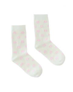 KATHRYN WILSON PETAL SOCKS CREAM/PINK