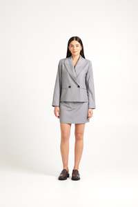 TUESDAY CROP BLAZER SILVER