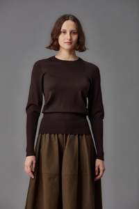 Standard Issue: STANDARD ISSUE MERINO LONG RIB SWEATER UMBER