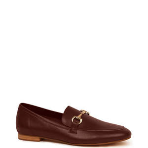 Flats: KATHRYN WILSON LEILA LOAFER CHOCOLATE CALF