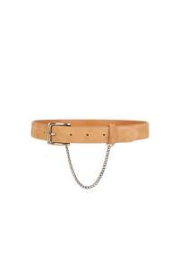 Karen Walker Eyewear: KAREN WALKER RIDER LEATHER BELT LIGHT TAN