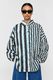 Ricochet Marin Shirt Brown + Mint Stripe