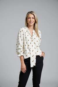 Nes: NES ESME TOP IVORY POLKA DOT