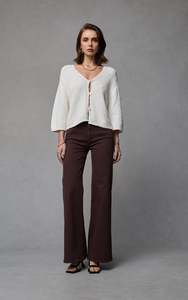 Jeans: DRICOPER HUNTER HIGH RISE WIDE LEG JEAN FRENCH ROAST