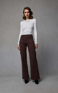 DRICOPER INDY HIGH RISE WIDE LEG JEAN FRENCH ROAST