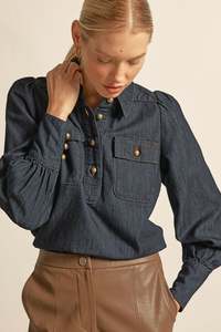 Zoe Kratzmann: ZOE KRATZMANN RESONATE TOP DARK DENIM