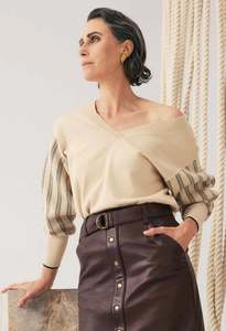 ONCE WAS ELSIE KNIT CREAM BRAID