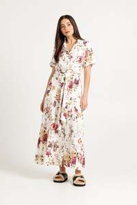 Tuesday: TUESDAY GODET SHIRT DRESS VINTAGE FLORAL
