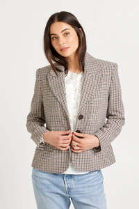 TUESDAY RALPH BLAZER HOUNDSTOOTH