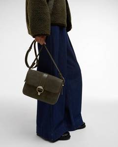 BARBOUR ROSA SUEDE & LEATHER CROSSBODY BAG OLIVE