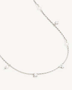 BY CHARLOTTE SILVER MOONLIT BLOOM PEARL CHOKER