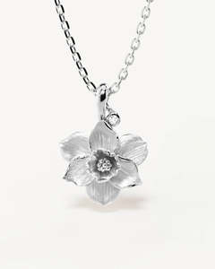 BY CHARLOTTE SILVER BIRTH FLOWER NECKLACE NARCISSUS - DECEMBER