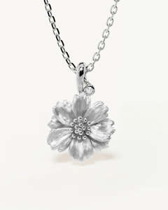 BY CHARLOTTE SILVER BIRTH FLOWER NECKLACE COSMOS - OCTOBER