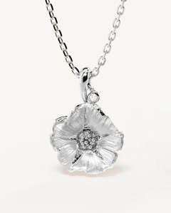 BY CHARLOTTE SILVER BIRTH FLOWER NECKLACE MORNING GLORY - SEPTEMBER