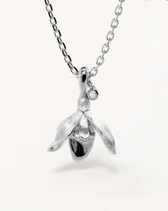 BY CHARLOTTE SILVER BIRTH FLOWER NECKLACE SNOWDROP - JANUARY