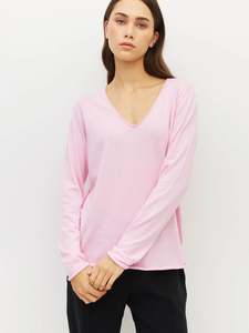 JHL V NECK LS T CANDY MARLE