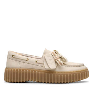 CLARKS TORHILL BOAT CREAM NUBUCK