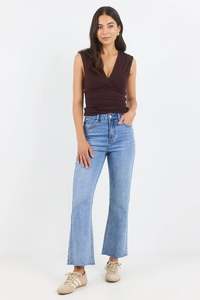 Bottoms: IVY + JACK CATALINA 90S BLUE KICK FLARE CROP JEAN
