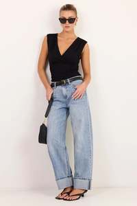 AMONG THE BRAVE EMERGE WASHED OUT BLUE TURN UP LONG JEANS