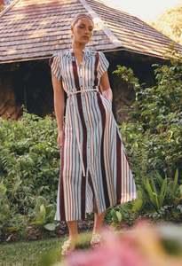 Once Was: ONCE WAS CATTLEYA MAXI DRESS IRIDESCENT STRIPE