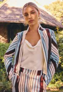 ONCE WAS DELRAY REVERSIBLE JACKET NAUTILIS BLOOM/IRIDESCENT STRIPE